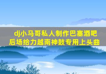 dj小马哥私人制作巴塞酒吧后场给力越南神鼓专用上头曲